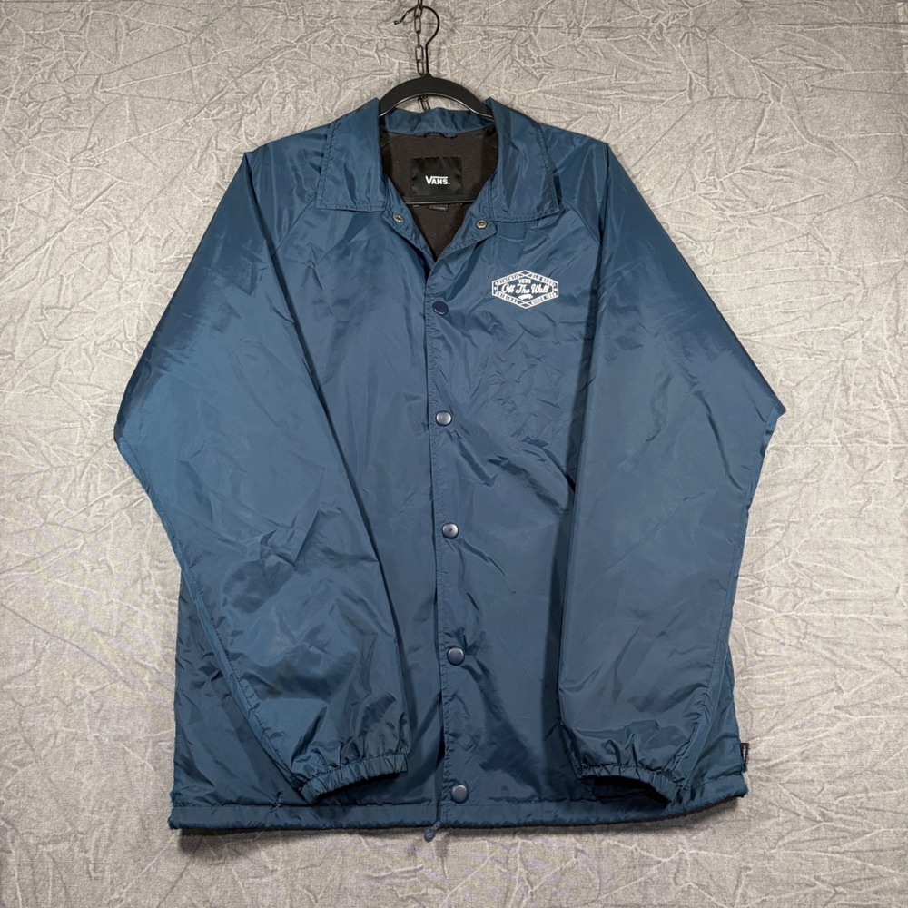 Vans Jacket Mens L Blue Torrey Coaches Off The Wall Graphic Fleece Lined Skater